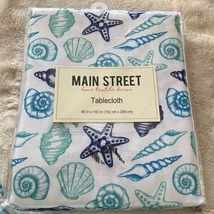 Pretty Coastal design Tablecloth 60”X 102”